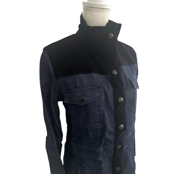 FRAME Women's Denim Black Corduroy Buttoned Jacket Size Small - Picture 3 of 8